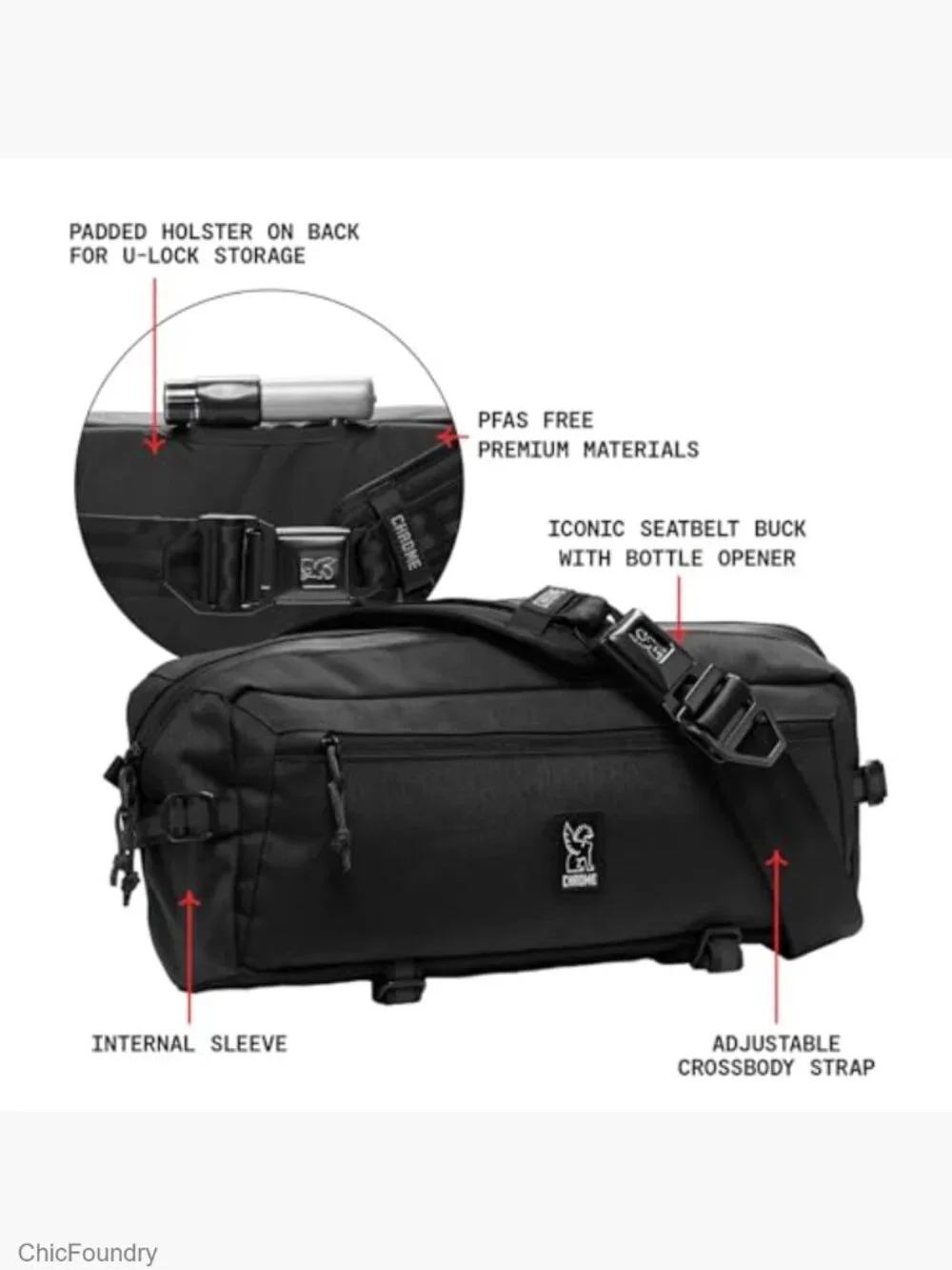 Sling Messenger Bag Crossbody Backpack 9L - Adjustable Strap, Water Resistant